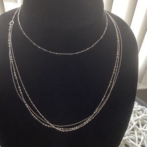 Delicate Multi-Strand Silver Layered Necklace